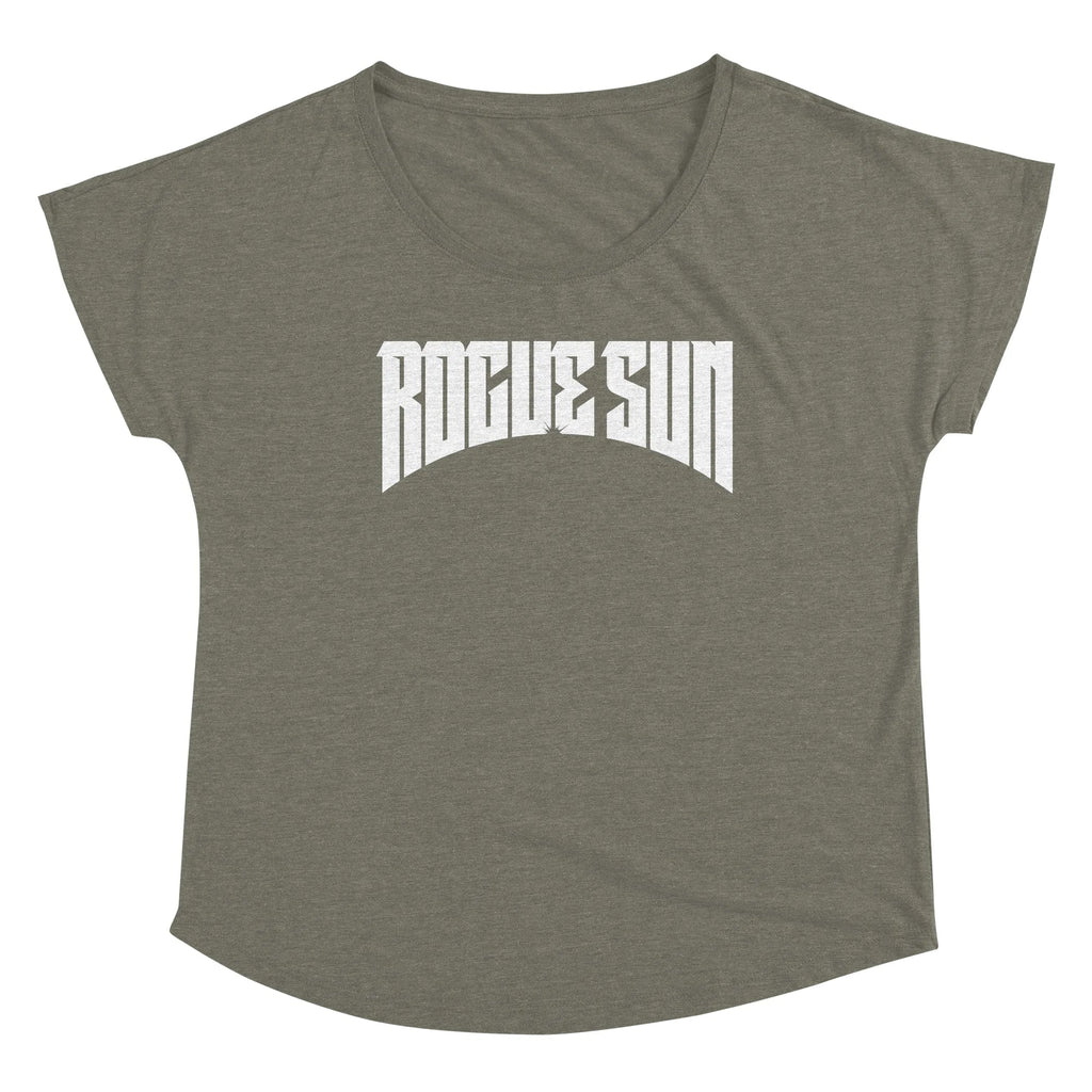 Rogue Sun Logo (White) — Womens Scoop Neck