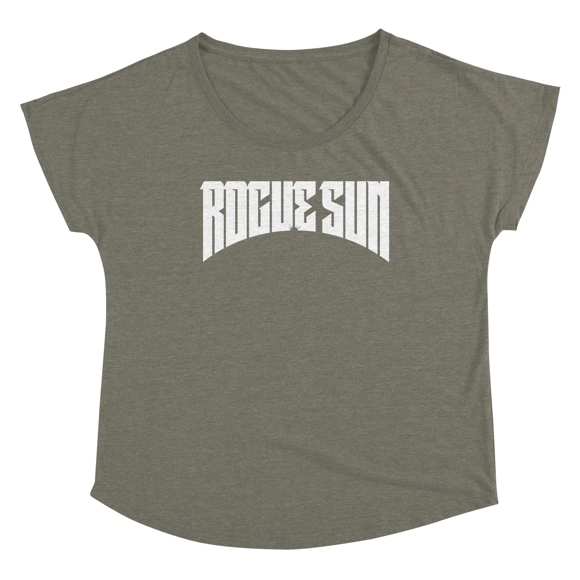 Rogue Sun Logo (White) — Womens Scoop Neck