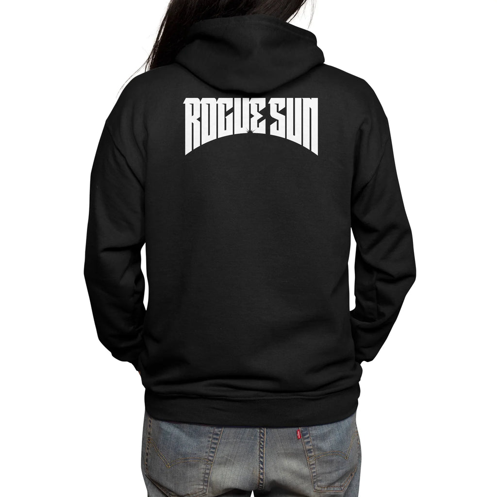 Rogue Sun Logo (White) — Mens Zip Up Hoody