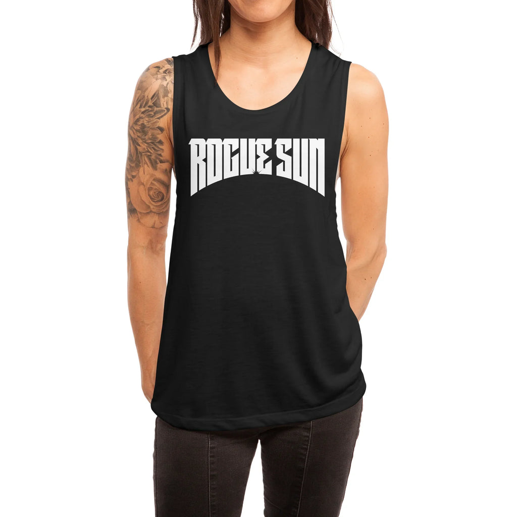 Rogue Sun Logo (White) — Womens Tank
