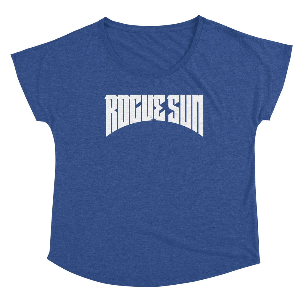 Rogue Sun Logo (White) — Womens Scoop Neck