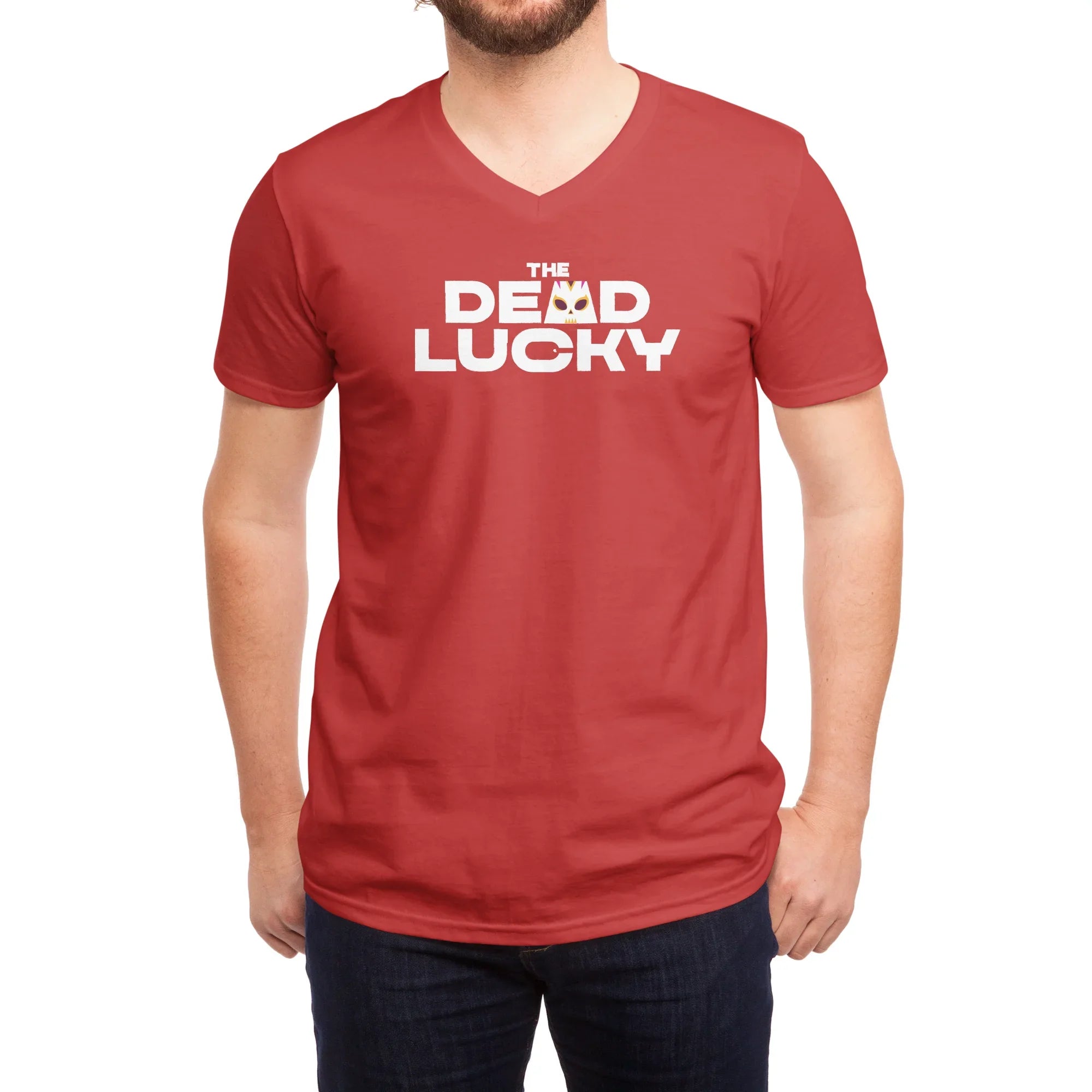 The Dead Lucky Logo — Mens V Neck