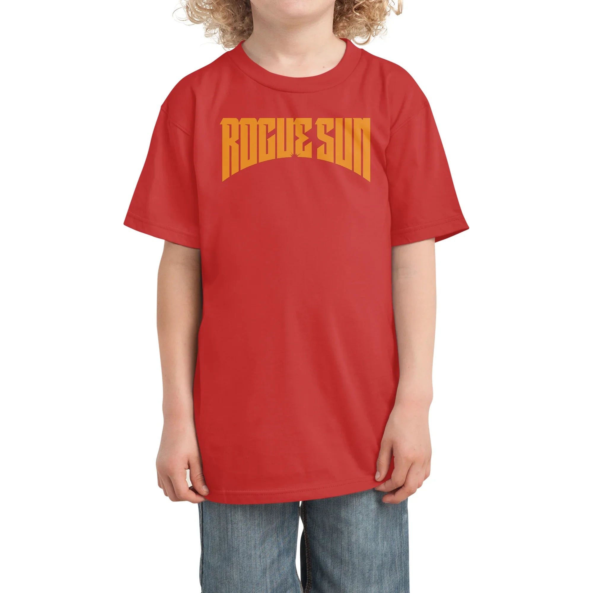 Rogue Sun Logo (Orange) — Kids T Shirt