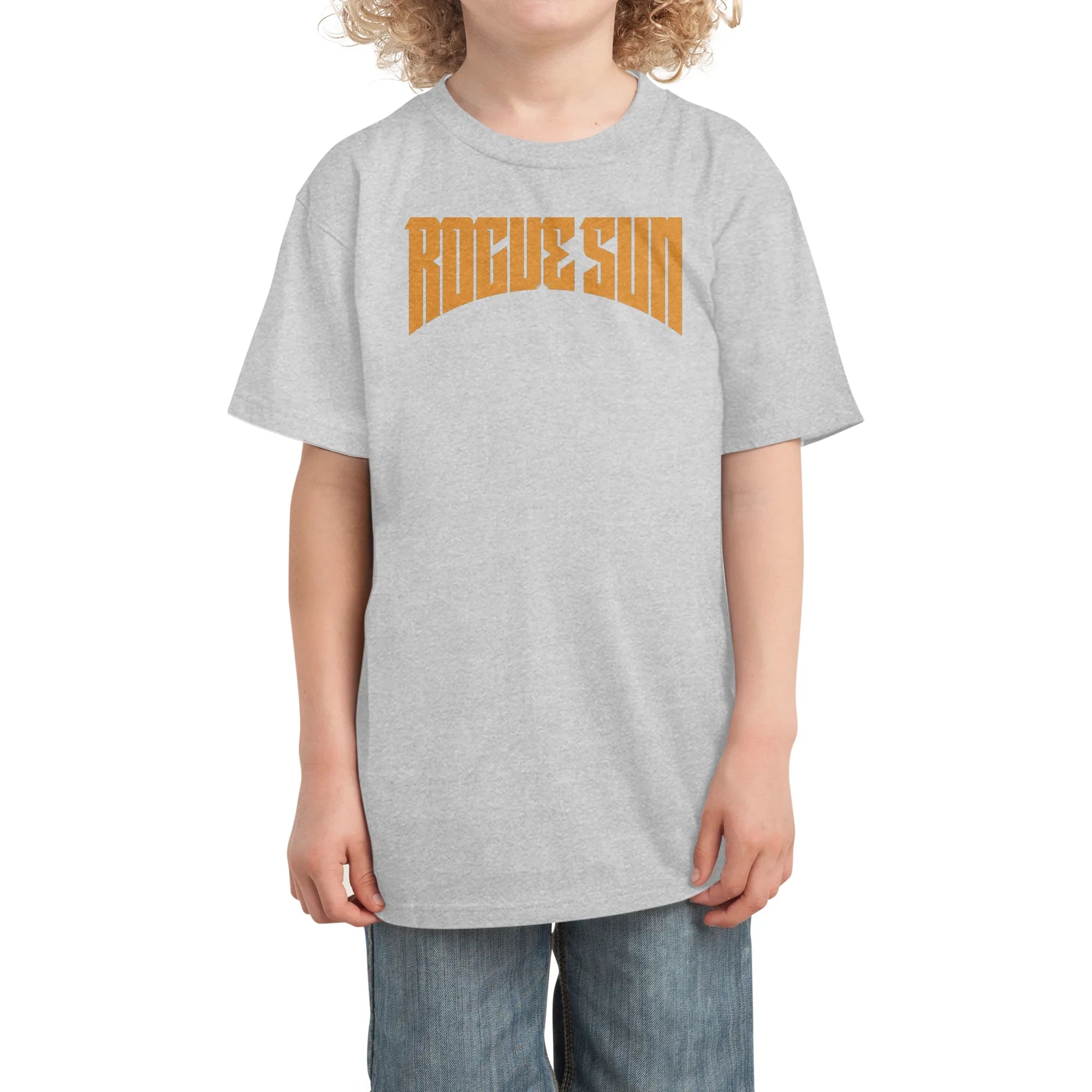Rogue Sun Logo (Orange) — Kids T Shirt