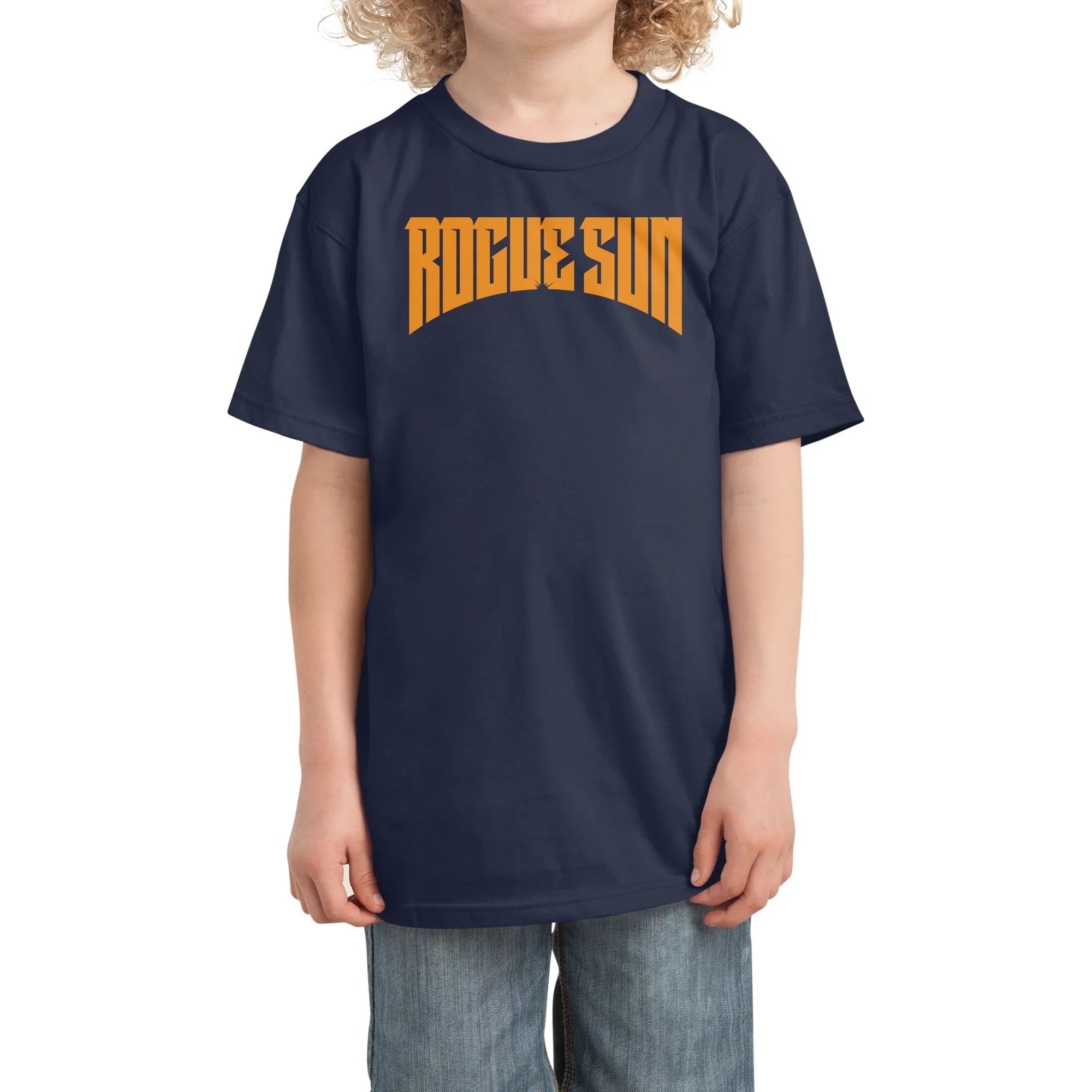 Rogue Sun Logo (Orange) — Kids T Shirt