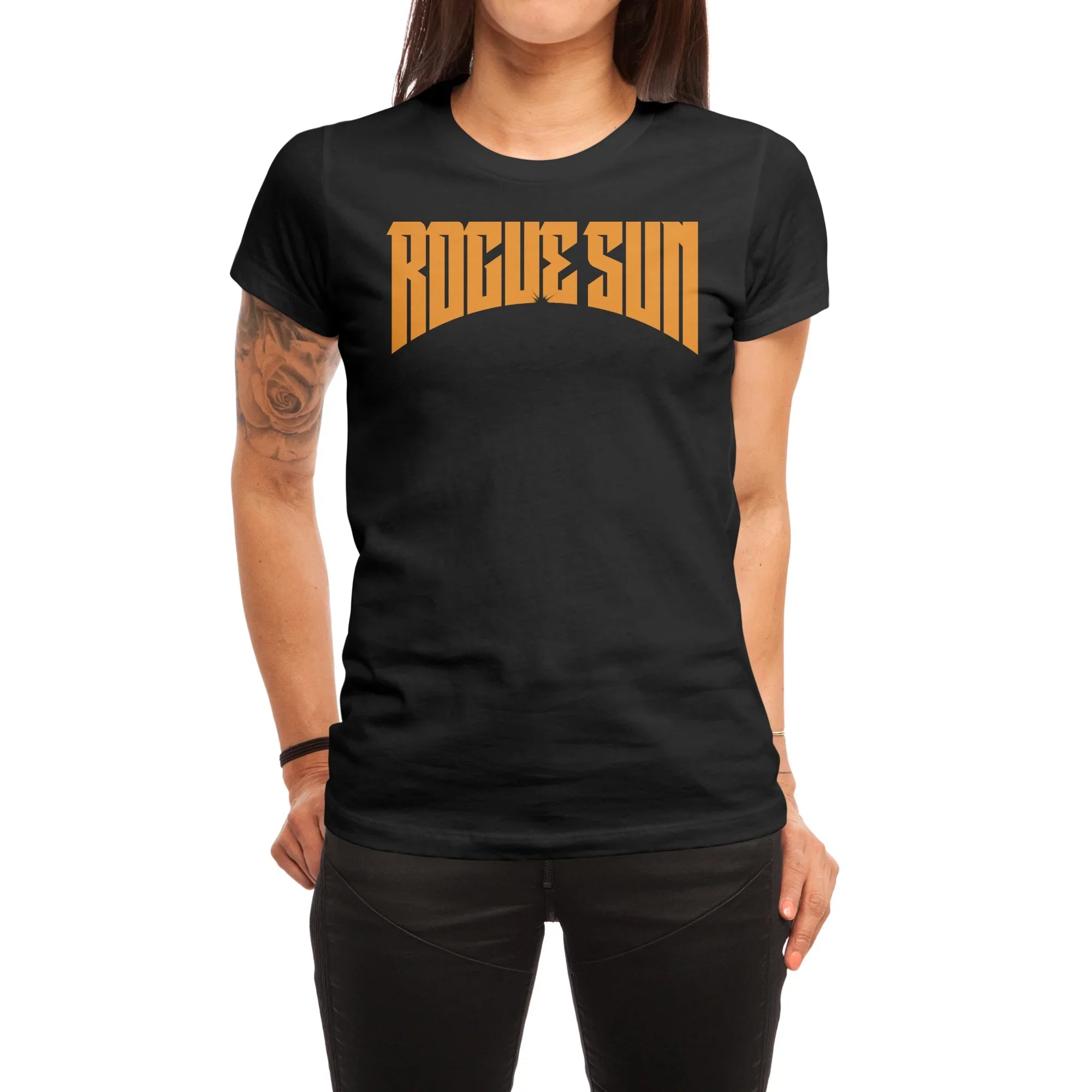Rogue Sun Logo (Orange) — Womens T Shirt