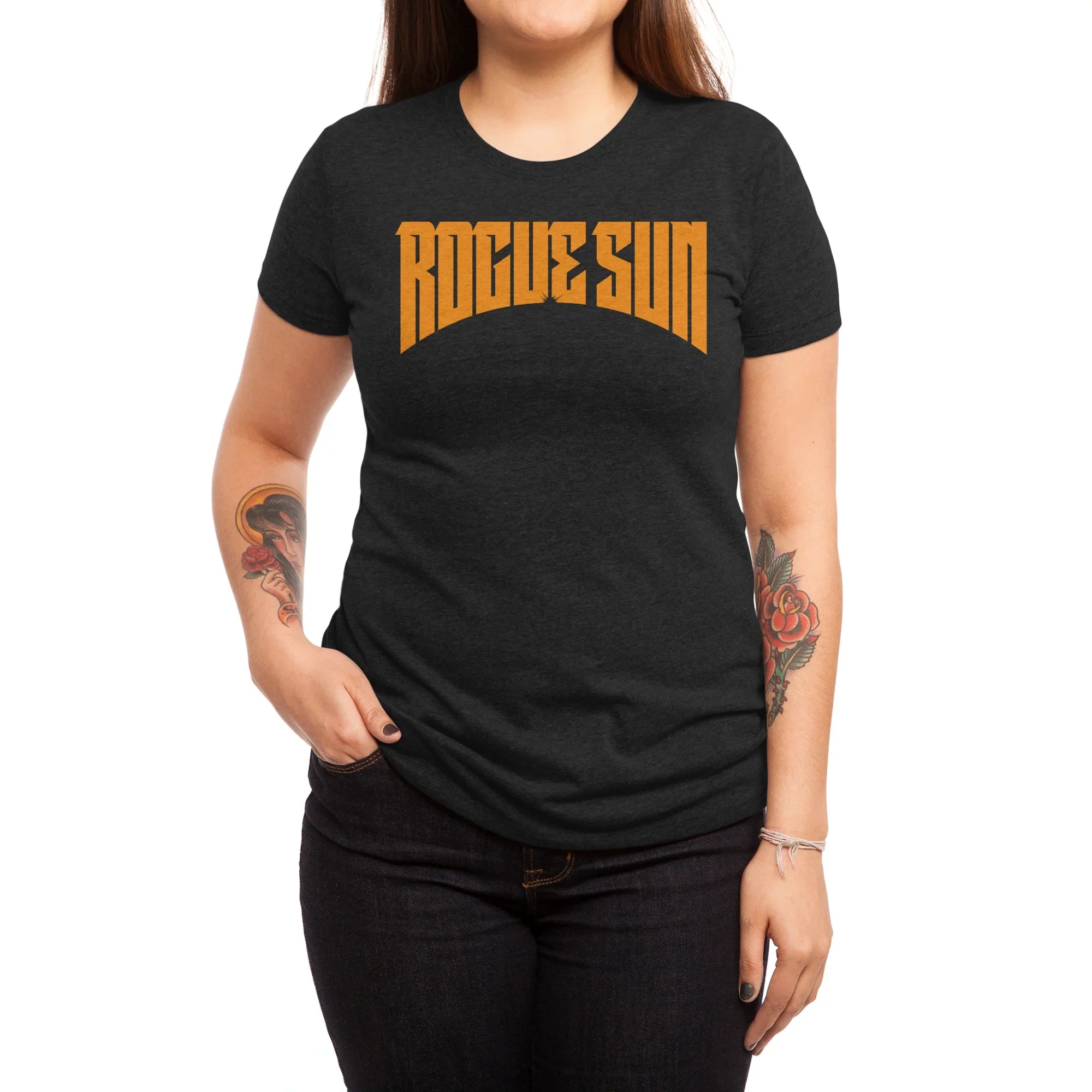 Rogue Sun Logo (Orange) — Womens T Shirt