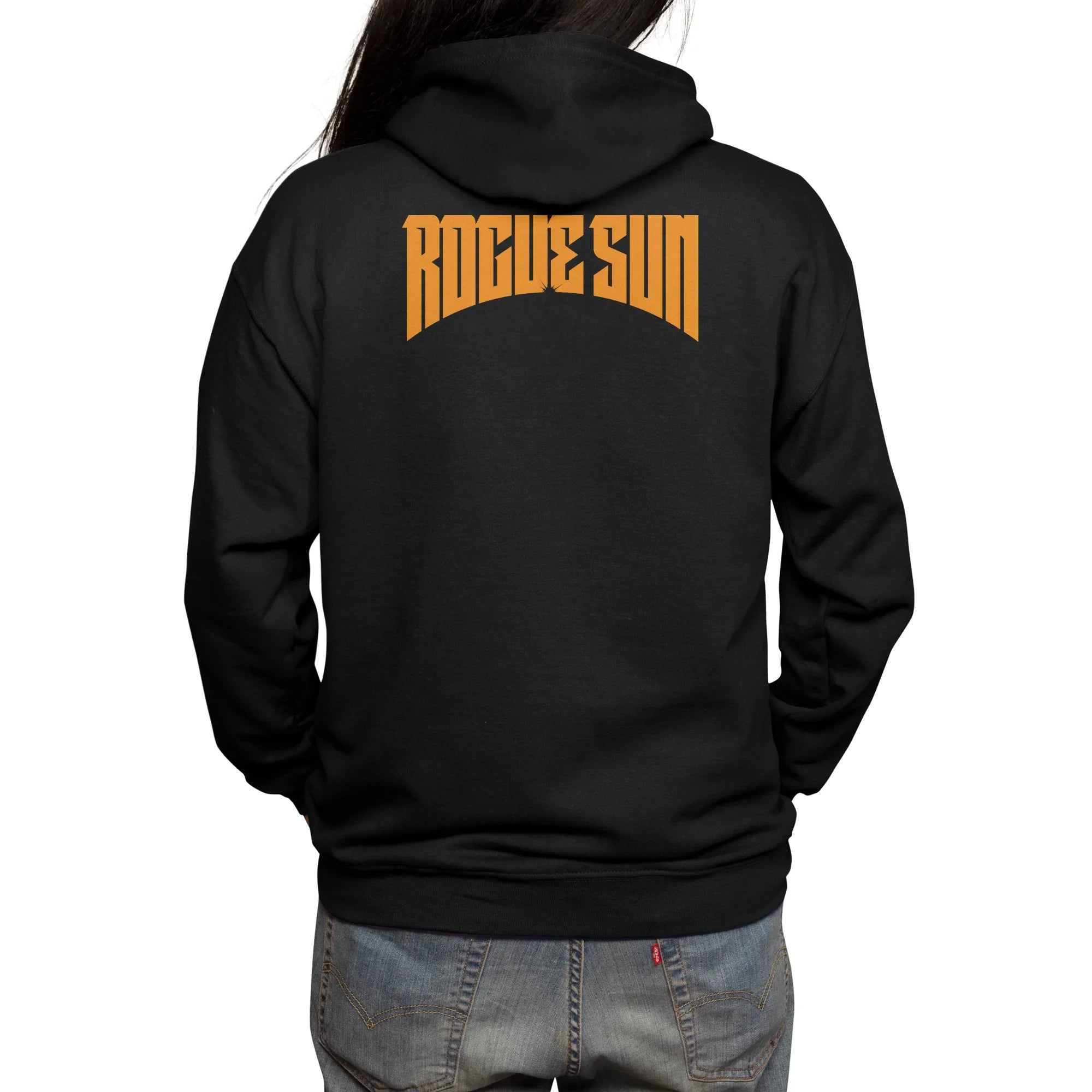 Rogue Sun Logo (Orange) — Mens Zip Up Hoody