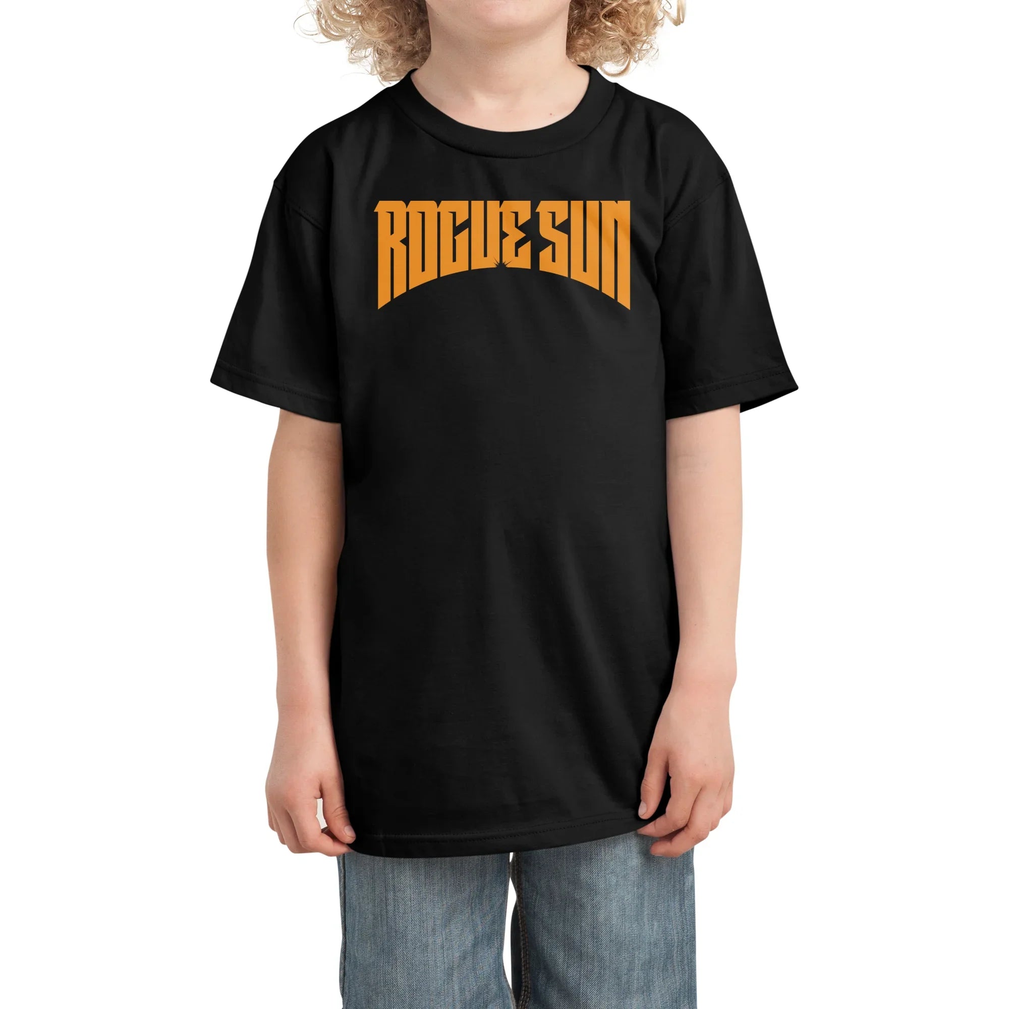 Rogue Sun Logo (Orange) — Kids T Shirt