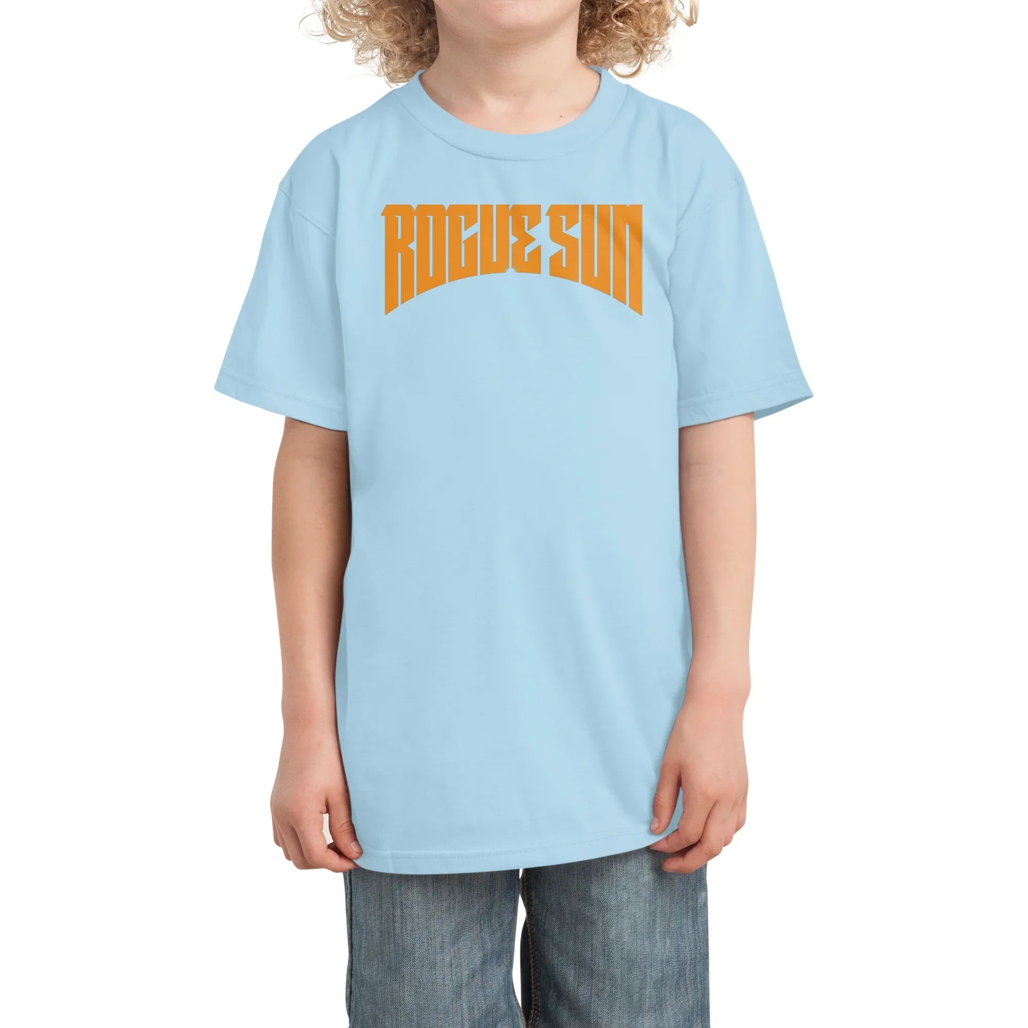 Rogue Sun Logo (Orange) — Kids T Shirt
